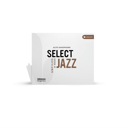 Organic Select Jazz Unfiled Alto Saxophone Reeds, Individually-Sealed, 25-Pack