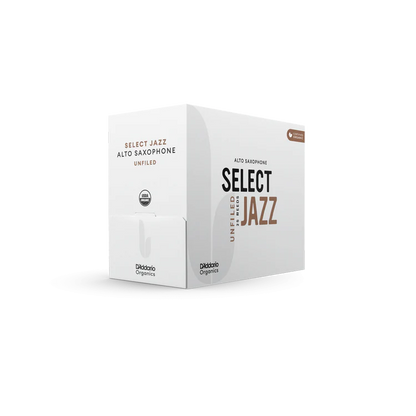 Organic Select Jazz Unfiled Alto Saxophone Reeds, Individually-Sealed, 25-Pack