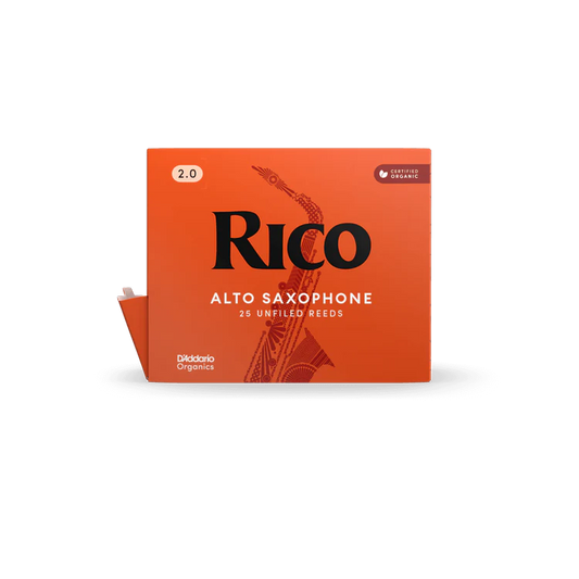 Rico Organic Alto Saxophone Reeds, Individually-Sealed, Pack of 25