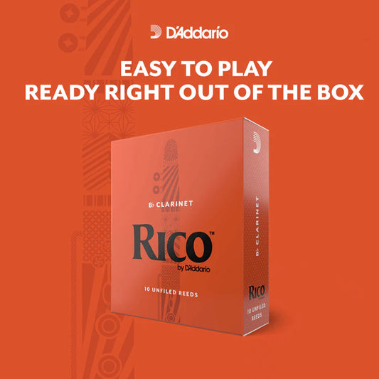 Rico Organic Bb Clarinet Reeds, Individually-Sealed, 50-Pack