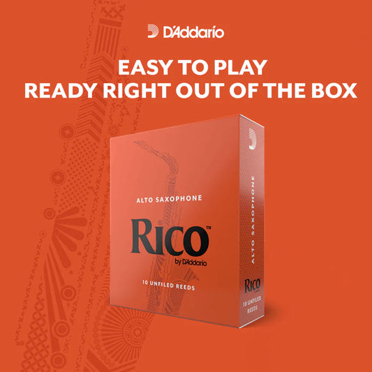 Rico Organic Alto Saxophone Reeds, Individually-Sealed, 50-Pack