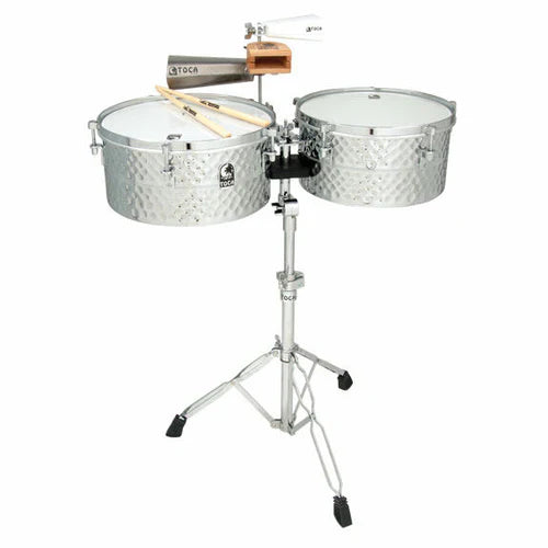 Toca TPT1415-SS Proline Timbales with Stand Stainless Steel