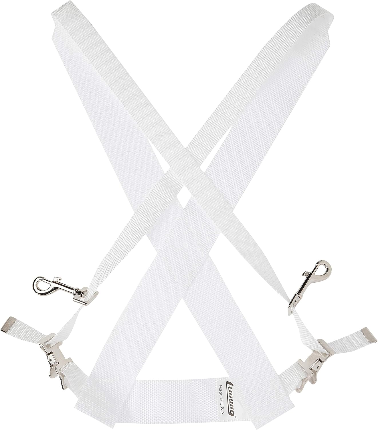 Ludwig LF350W White Parade Marching Bass Drum Sling | Marching Band Straps | for Band Practice, Concerts and Musical Events