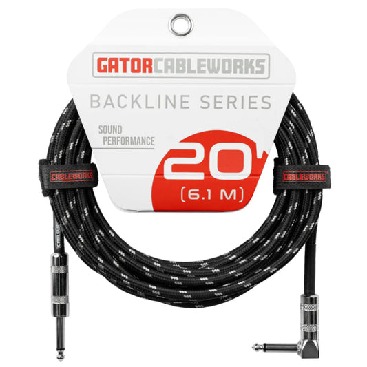 Gator Cableworks Backline Series Braided Instrument Cable Black/Gray