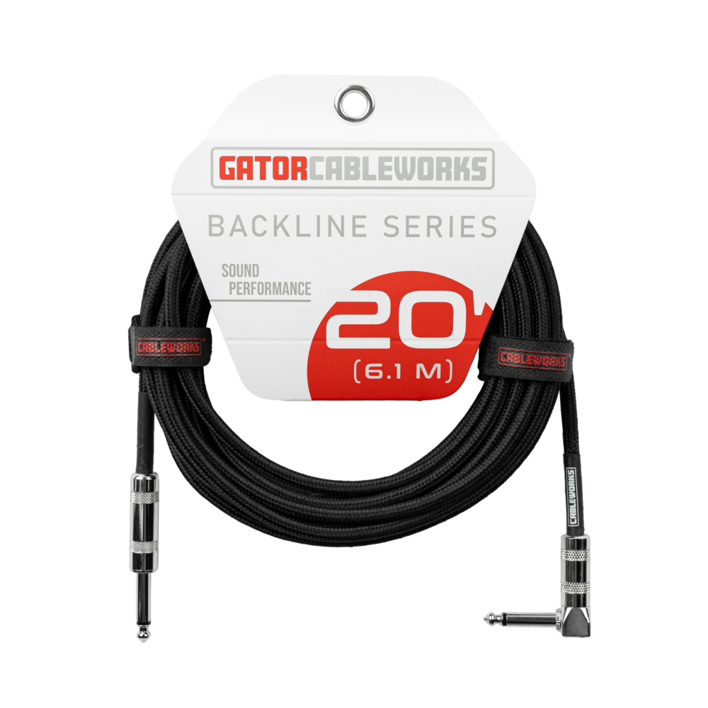 Gator Cableworks Backline Series Braided Instrument Cable Black, 10 foot