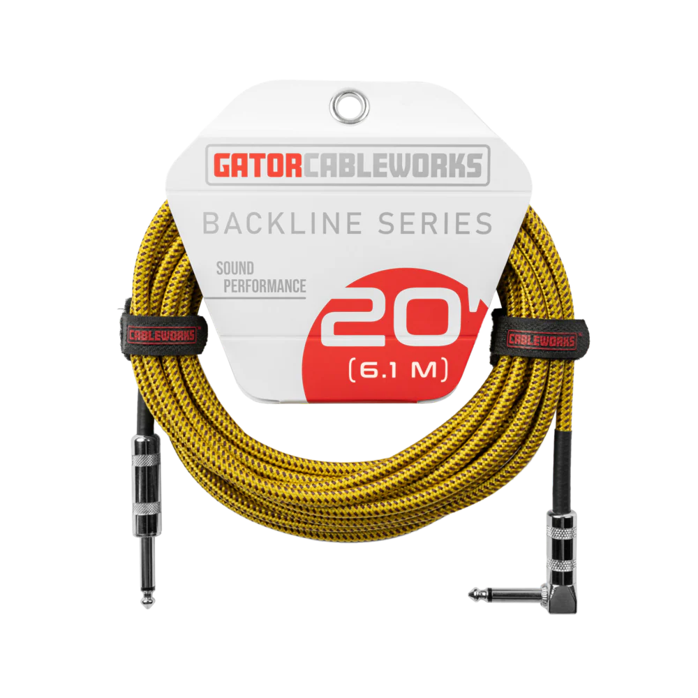 Gator Cableworks Backline Series Braided Instrument Cable - Brown/Yellow