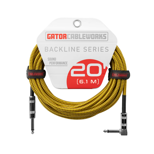 Gator Cableworks Backline Series Braided Instrument Cable - Brown/Yellow