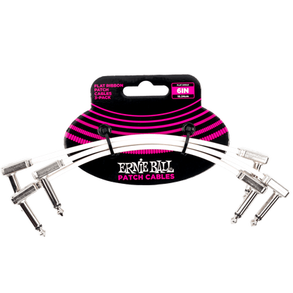 Ernie Ball Flat Ribbon Patch Cables 3-Pack 6 inch Cables