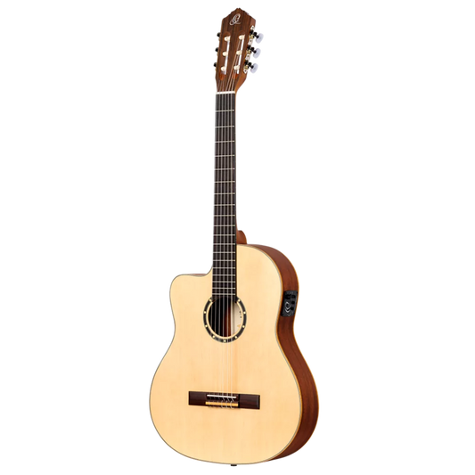 Ortega Family Series RCE125SN-L Thinline Acoustic/Electric Classical Guitar Natural Matte