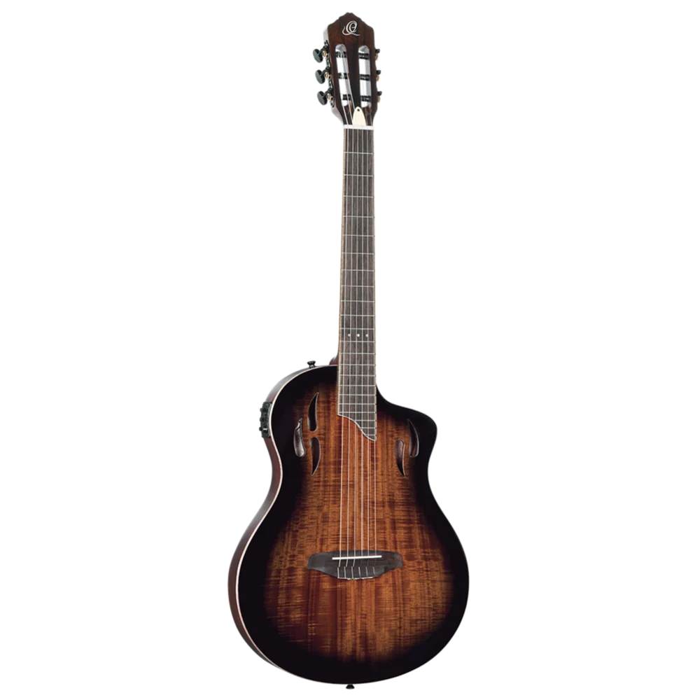 Ortega RTPDLX-ACA Acacia Nylon-String Acoustic-Electric Guitar Tobacco Burst