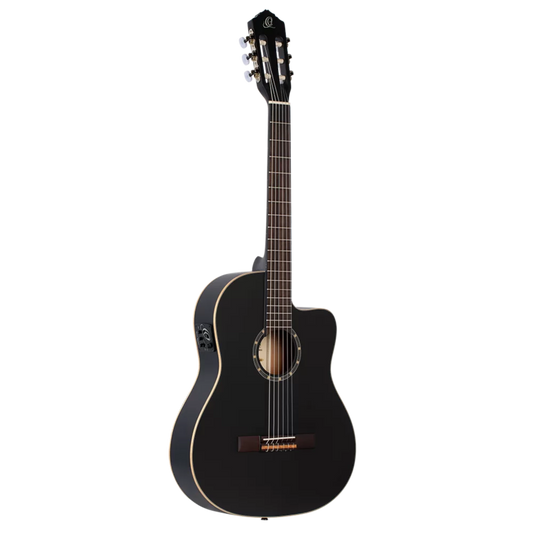 Ortega RCE125SN-SBK Small Neck Thinline Satin Black