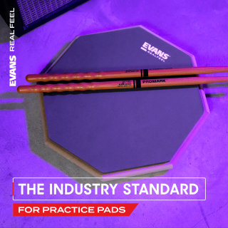EVANS RealFeel Single-sided Practice Pad, 12 Inch